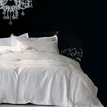 白色T400简约现代贡缎长绒棉纯色床单式简约风 床品件套四件套