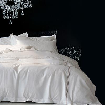 康尔馨 白色T400简约现代贡缎长绒棉纯色床单式简约风 床品件套四件套
