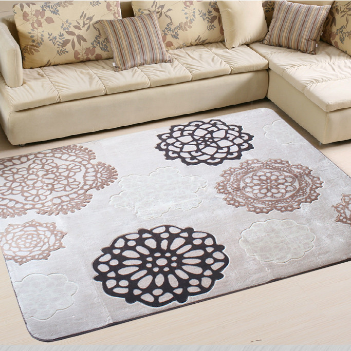暖庭 化纤简约现代腈纶植物花卉长方形田园机器织造 地毯