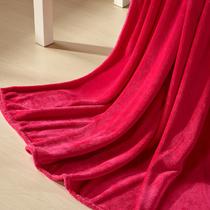 酒红色2%-5%珊瑚绒毯冬季纯色简约现代 毛毯
