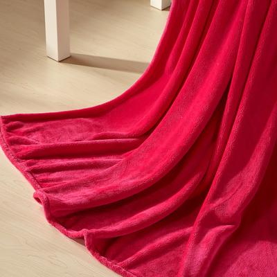 唐心家纺 酒红色2%-5%珊瑚绒毯冬季纯色简约现代 毛毯