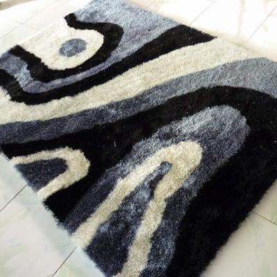 溢美 黑白灰花色南韩丝地毯风景长方形机器织造 地毯