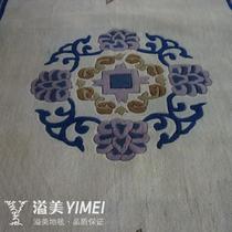 蓝色经典手工羊毛地毯植物花卉长方形田园手工织造 地毯