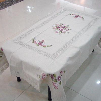 月和家思 白色布纯色简约现代 桌布
