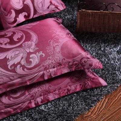 顶美 欧式天丝绗缝提花贡缎植物花卉床单式欧美风 床品件套四件套