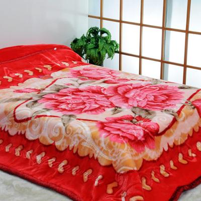 美雅 5%拉舍尔6914309801524毛毯一等品冬季植物花卉现代中式 毛毯