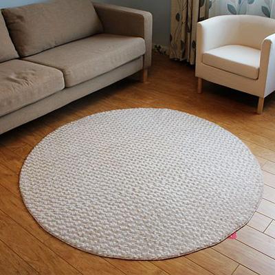 菲诗澜 米色混纺可手洗欧式圆形欧美机器织造 地毯