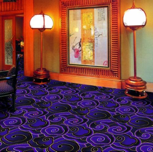 东方 深蓝色化纤现代中式丙纶 地毯