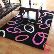 搭配色化纤简约现代腈纶圆圈长方形手工织造 地毯