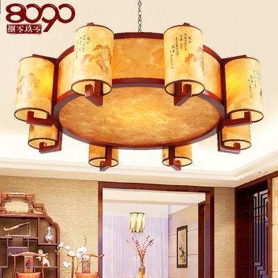 8090捌零玖零 PVC木现代中式白炽灯节能灯 吊灯