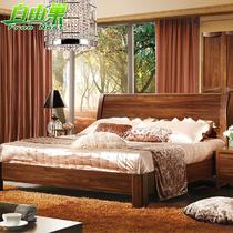 标准平板床储物高箱床核桃木框架结构现代中式 床