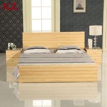 高箱床普通单体床松木框架结构现代中式 床