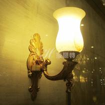 云石铜欧式雕刻白炽灯节能灯LED H8206-1L壁灯