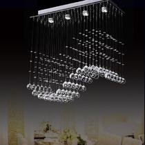 水晶不锈钢简约现代电动冲孔卤钨灯LED 吊灯