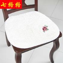 长毛玫瑰椅子垫毛绒植物花卉欧式 坐垫