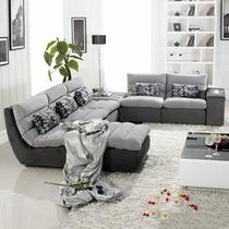 L形植绒木质工艺移动绒质乳胶艺术简约现代 沙发