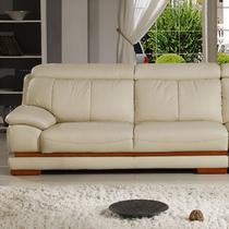 接触面真皮U形木质工艺车床橡木移动海绵简约现代 沙发