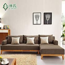 L形橡胶木海绵现代中式 沙发