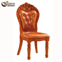 金丝柚木色（1把）磨砂皮革橡木移动成人欧式 B029餐椅