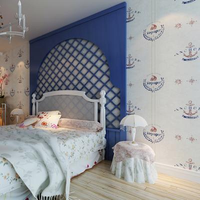 米冠 印花有图案书房卧室儿童房地中海 墙纸