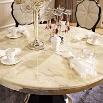 组装大理石框架结构橡胶木抽象图案圆形简约现代 餐桌