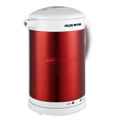 奥克斯 红色国产优质温控器不锈钢保温电热水壶1.6L底盘加热 电水壶