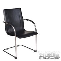 黑色金属固定扶手不锈钢钢制脚皮艺 办公椅