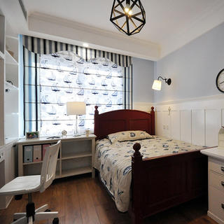 现代美式四居室装修卧室布置图