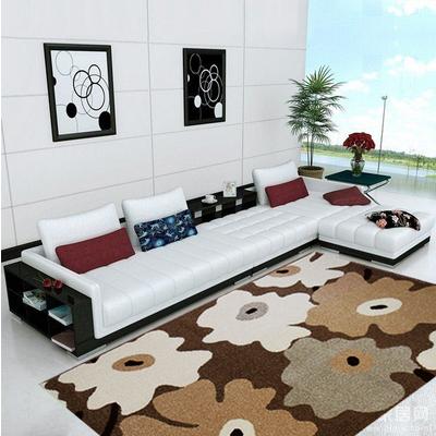 龙禧 混纺简约现代植物花卉长方形日韩机器织造 WTS001地毯