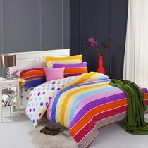 全棉通用四件套床单式田园风格活性印花 色彩立方床品件套四件套
