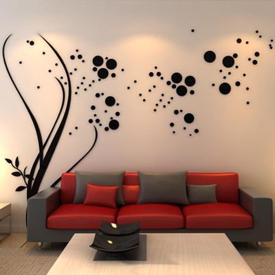 Ranpoo 立体水晶-朦胧绦语墙贴抽象图案 墙贴