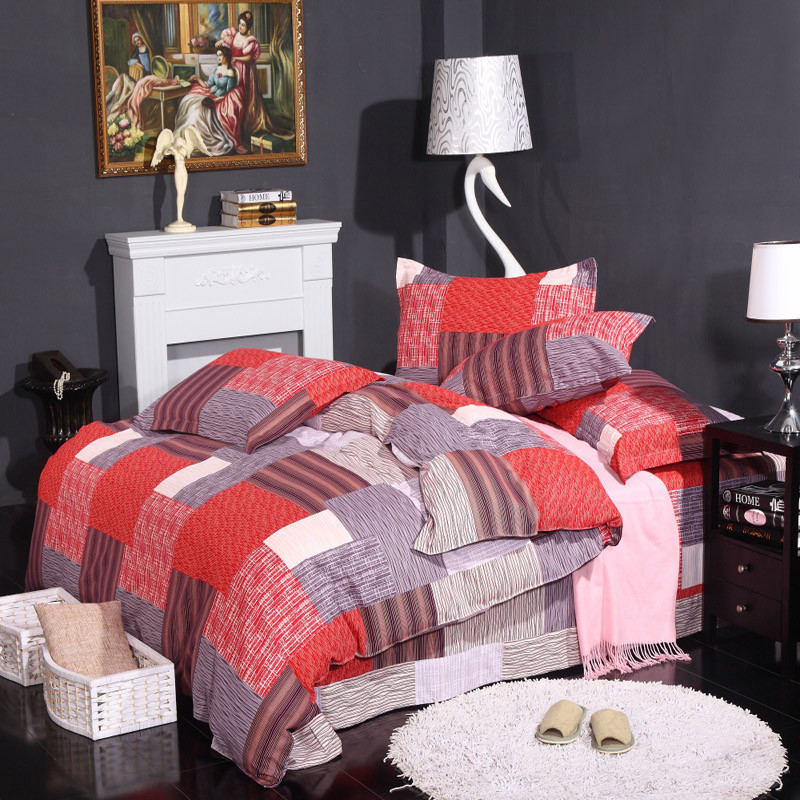 咪哆啦 全棉通用型四件套床单式浪漫婚庆活性印花 1.8-2.0米床品件套四件套