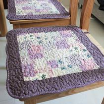 紫色拼块布植物花卉田园 坐垫