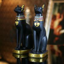 树脂动物欧式 黑色猫神摆件