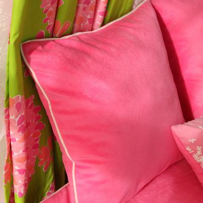 浅米阳光 粉红色布靠垫纯色欧式 靠垫