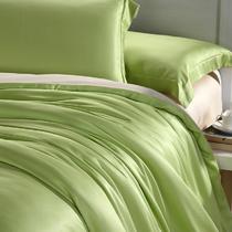 活性印花简约现代天丝绗缝荷叶边斜纹优等品纯色床单式简约风 床品件套四件套