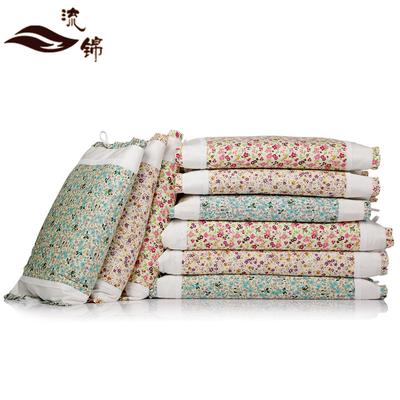 流锦 花色紫罗兰平纹一等品棉布熏衣草长方形 枕头护颈枕