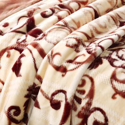 秋思 拉舍尔QS-11毛毯一等品冬季植物花卉韩式 毛毯