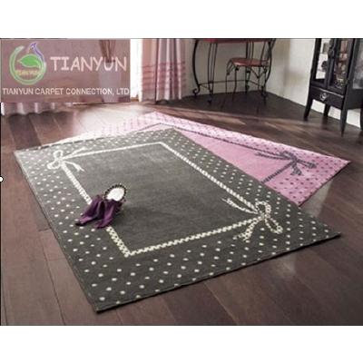 Tian Yun 深卡其布色化纤腈纶叶子手工织造 地毯