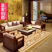 混纺现代中式植物花卉长方形中国风机器织造 HJBJ-HT-010地毯