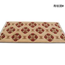 驼色绿色羊毛长方形中国风手工织造 地毯