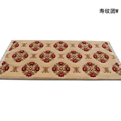 红叶 驼色绿色羊毛长方形中国风手工织造 地毯