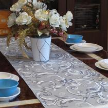 银色提花布植物花卉欧式 桌布