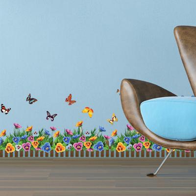省心 彩色可移除平面墙贴植物花卉 墙贴