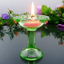 紫色浅绿色灰蓝色玻璃块状蜡烛欧式 烛台