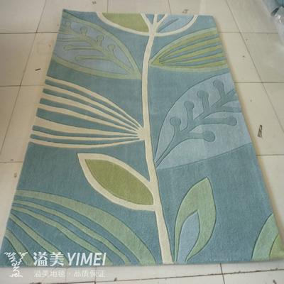 溢美 高档手工晴纶地毯化纤腈纶格子长方形手工织造 地毯