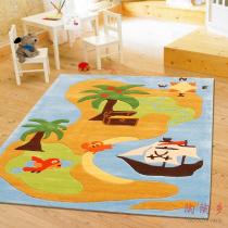 海盗船化纤腈纶卡通动漫长方形田园手工织造 地毯