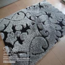 化纤简约现代涤纶格子长方形手工织造 地毯