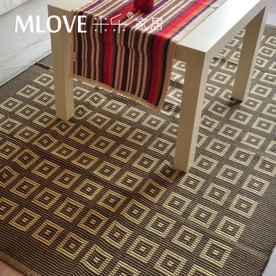 米乐 回子格地毯可手洗简约现代格子长方形欧美机器织造 地毯