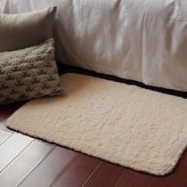 白色米黄色绒面卧室几何图案简约现代机器织造 地垫